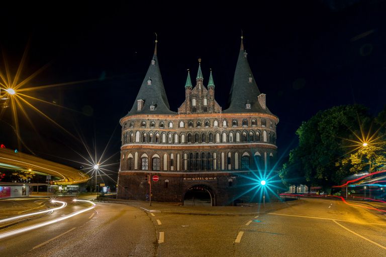 Holstentor zu Lübeck, Langzeitbelichtung
