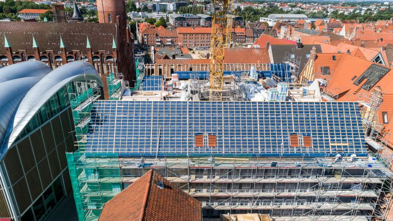 Dachstuhlarbeiten Zimmerei Stamer, Motel ONE, Lübeck
